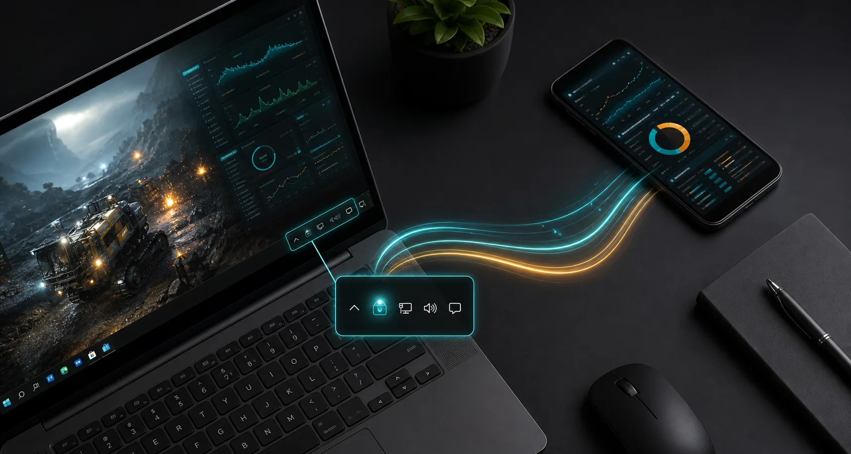 PC Connector linking local Mining Wars data to Smart Miners